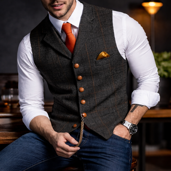 Melker - Vestă Elegantă din Tweed