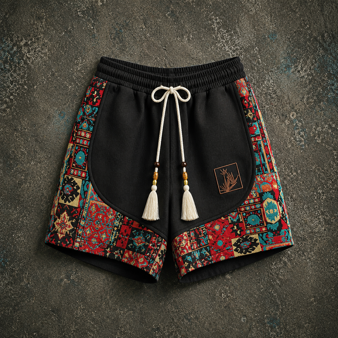 Haren - Șorturi în Stil Boho cu Talie Elastică