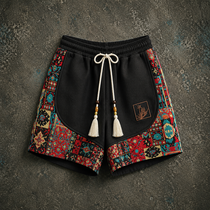 Haren - Șorturi în Stil Boho cu Talie Elastică
