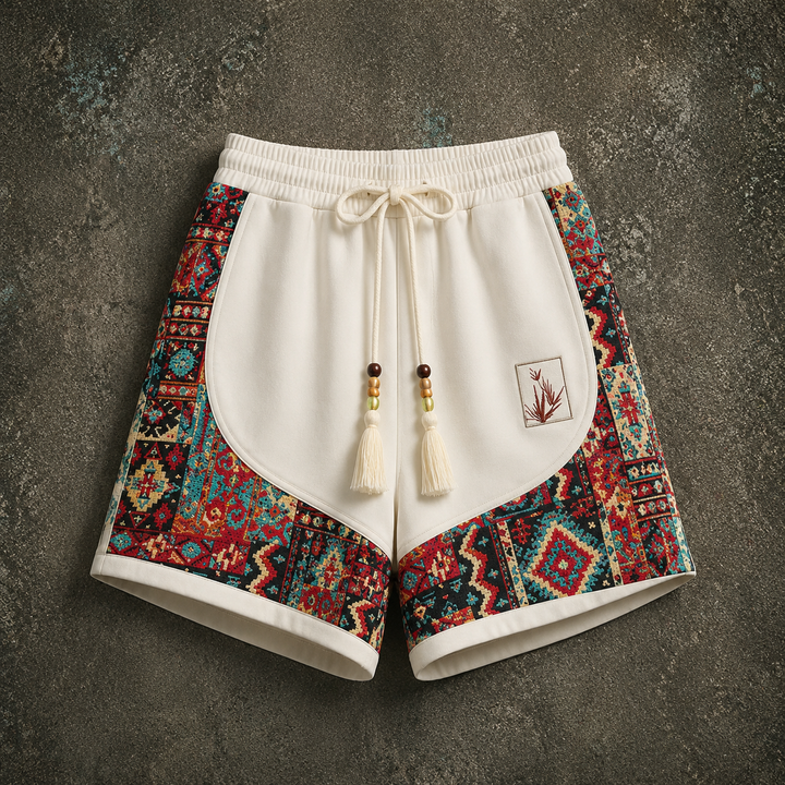 Haren - Șorturi în Stil Boho cu Talie Elastică