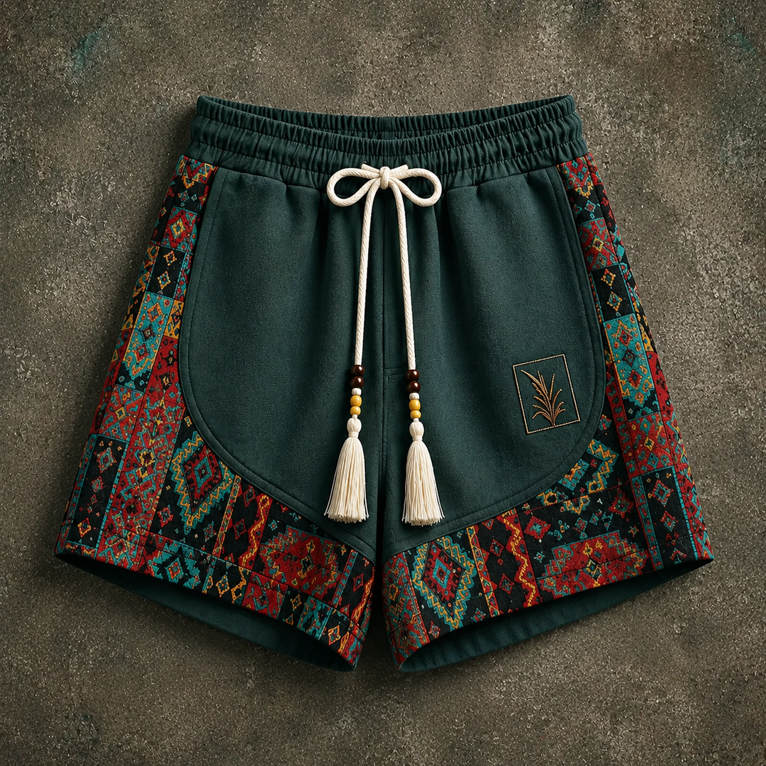 Haren - Șorturi în Stil Boho cu Talie Elastică