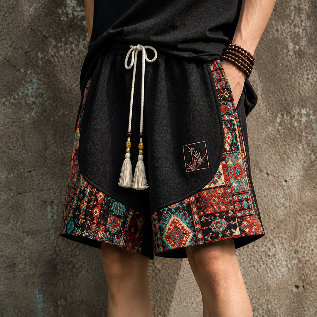 Haren - Șorturi în Stil Boho cu Talie Elastică