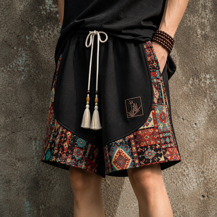 Haren - Șorturi în Stil Boho cu Talie Elastică