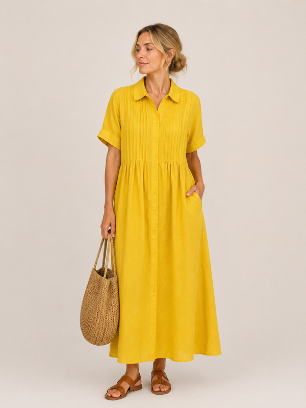 Anjali – Rochie Midi Tip Cămașă de Vară