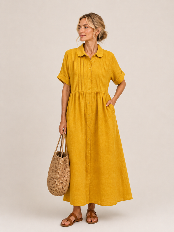 Anjali – Rochie Midi Tip Cămașă de Vară