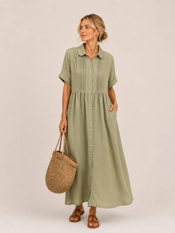 Anjali – Rochie Midi Tip Cămașă de Vară