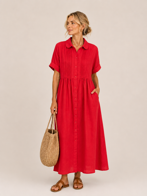 Anjali – Rochie Midi Tip Cămașă de Vară