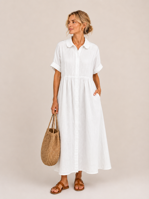 Anjali – Rochie Midi Tip Cămașă de Vară