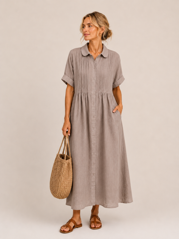 Anjali – Rochie Midi Tip Cămașă de Vară
