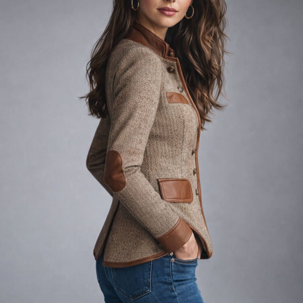 Yvanna - Jachetă Elegantă din Tweed Tradițional