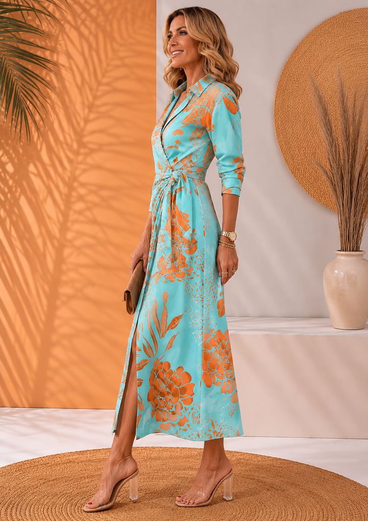 Olivera - Rochie Maxi Elegantă Cu Nod