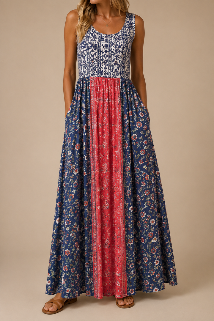 Raqual – Rochie Lungă cu Imprimeu Floral și Buzunare