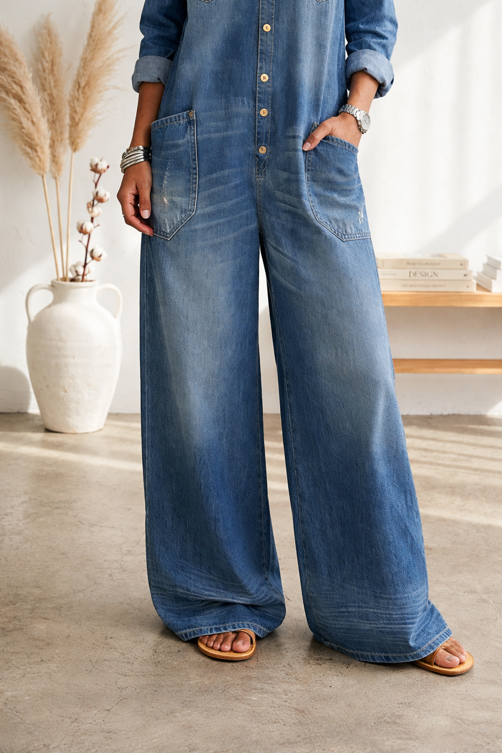 Seleeja - Salopetă Din Denim De Bumbac Vintage