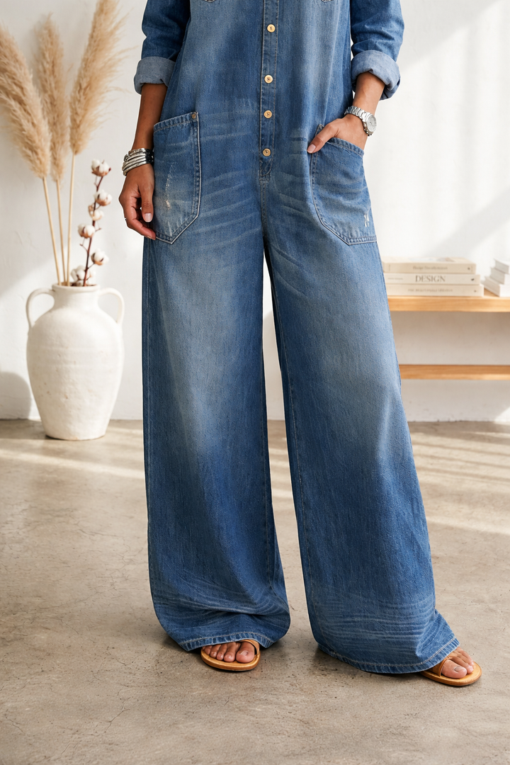 Seleeja - Salopetă Din Denim De Bumbac Vintage