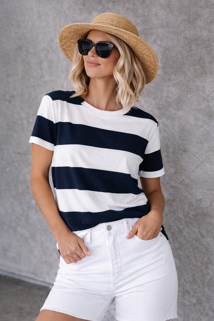 Tahima - Tricou Clasic Cu Dungi Bretone