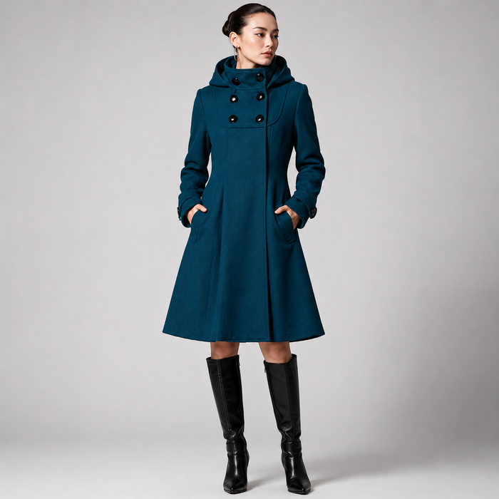 Khadidja - Double Breasted Hooded Coat
