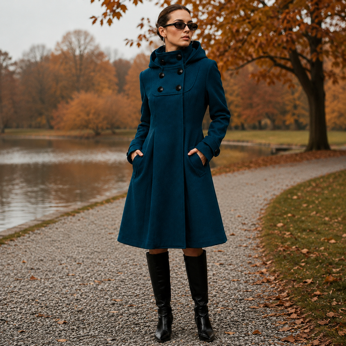 Khadidja - Double Breasted Hooded Coat