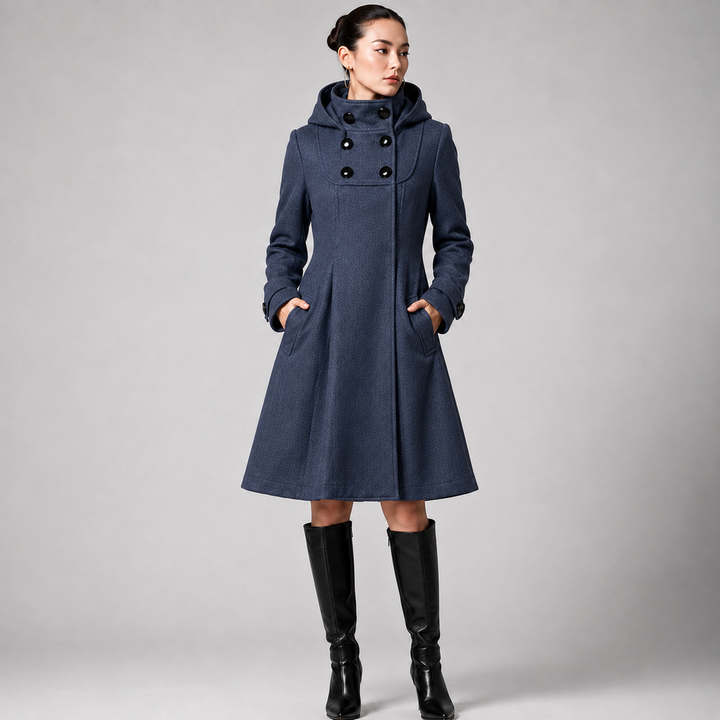 Khadidja - Double Breasted Hooded Coat