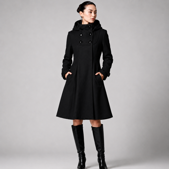 Khadidja - Double Breasted Hooded Coat