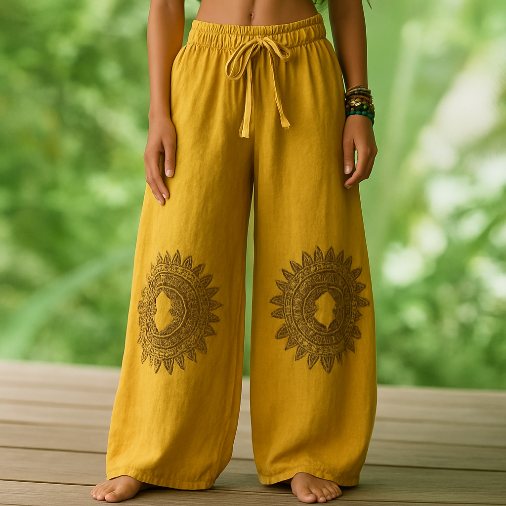 Gladys - Pantaloni Confortabili De yoga în Stil Boem