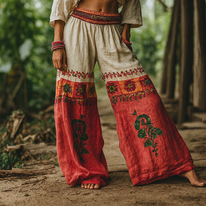 Gladys - Pantaloni Confortabili De yoga în Stil Boem