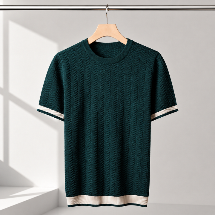Reagan – Pulover Din Tricot cu Mâneci Scurte și Textură