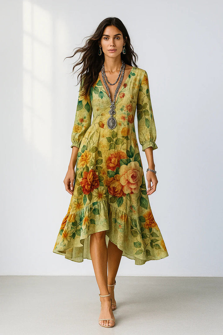 Debra - Floral Imprimeu Maxi Rochie