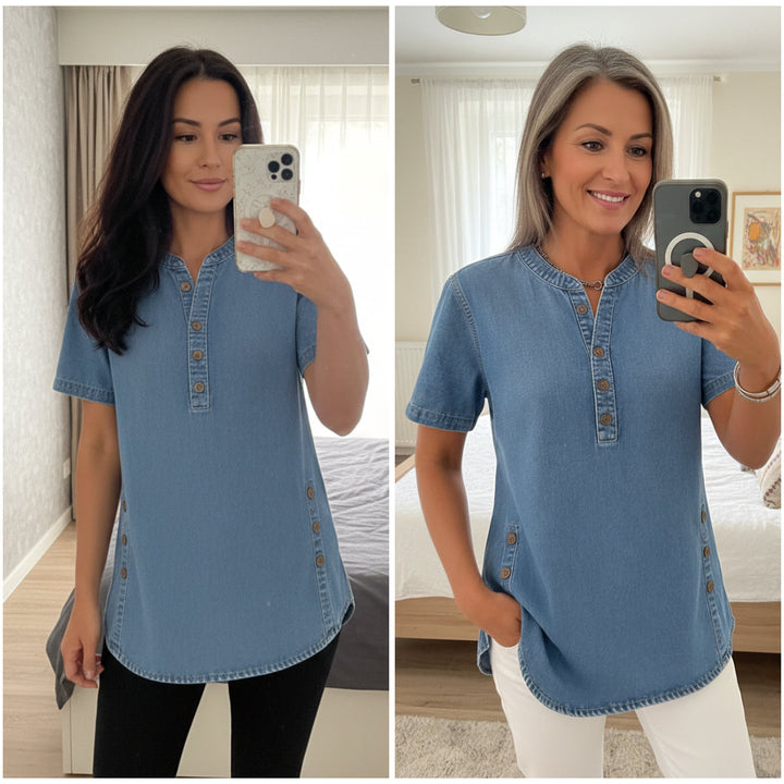 Julina – Bluză Din Denim Cu Croială Largă