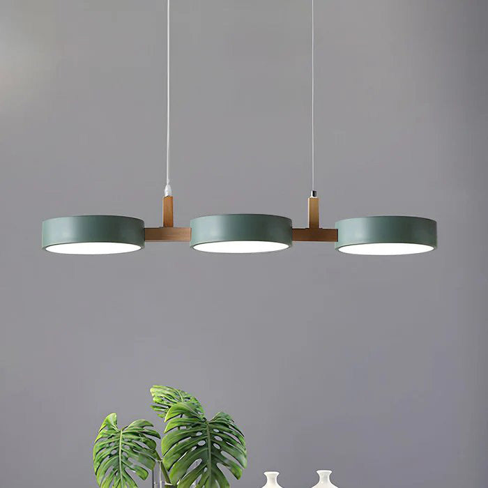 Lumévo - Lampă Suspendată Cilindrică Proiectare Scandinav Din Metal și Lemn