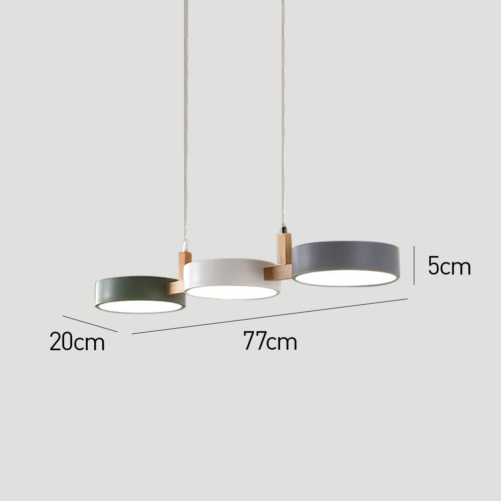 Lumévo - Lampă Suspendată Cilindrică Proiectare Scandinav Din Metal și Lemn