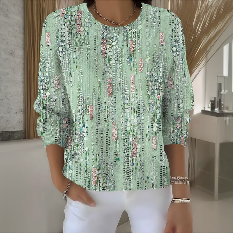 Sandakini - Tricou Casual cu Guler Rotund