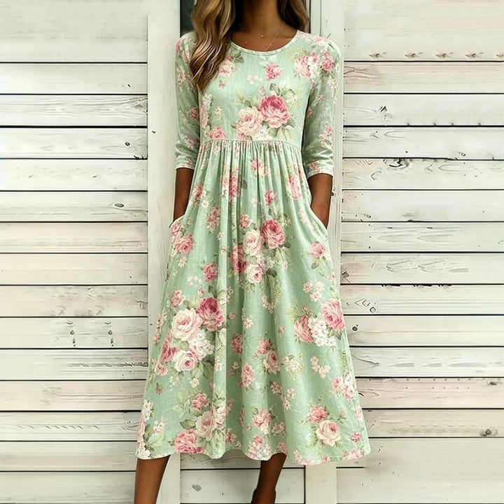 Liniza - Rochie Cu Imprimeu Floral Vintage