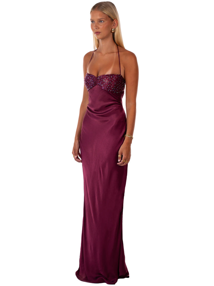 Nilysha - Rochie maxi elegantă fără mâneci