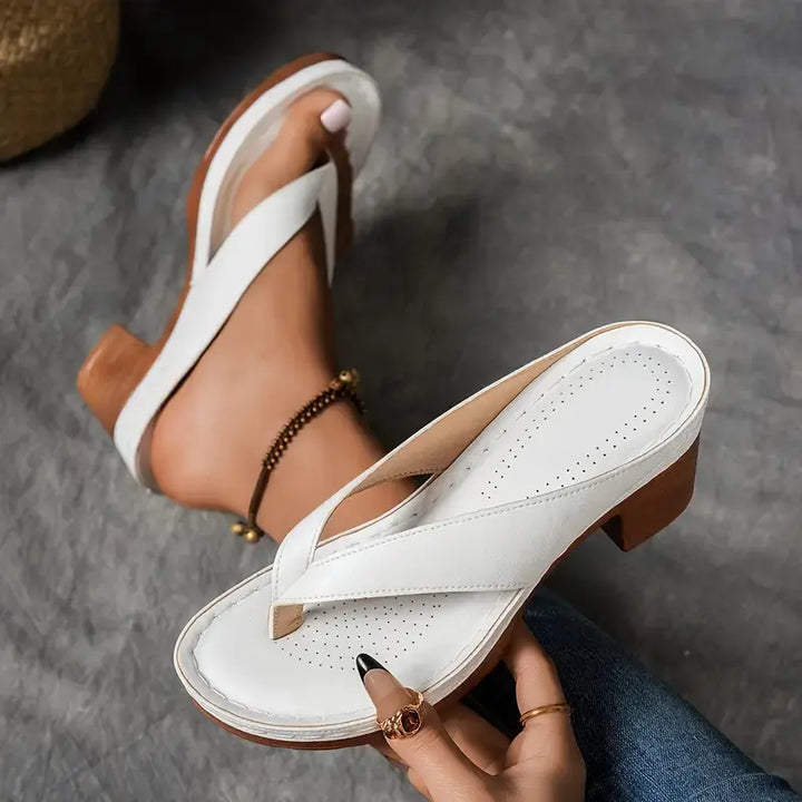 Cinzia - Sandale Confortabile cu Toc Gros