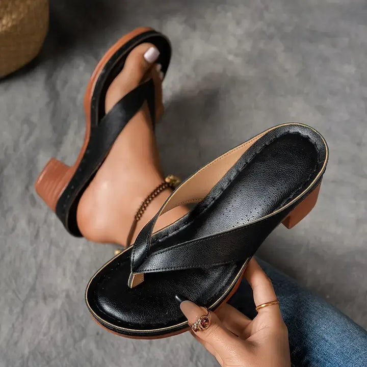 Cinzia - Sandale Confortabile cu Toc Gros