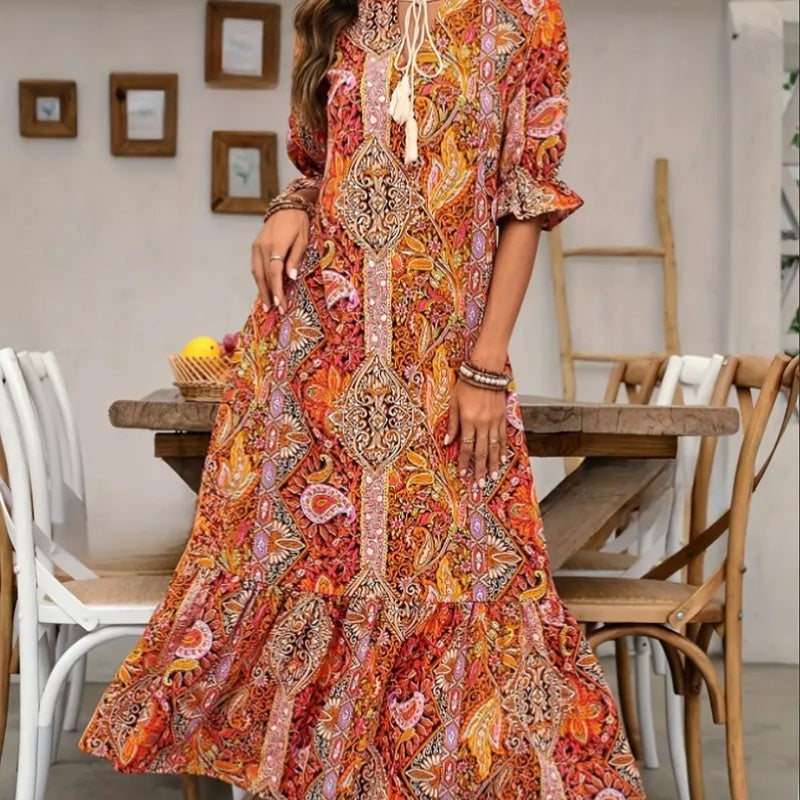 Aniy - Rochie de Vară cu Imprimeu Floral și Decolteu în V