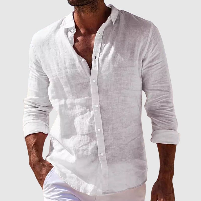 Derrik - Cămașă Elegantă Din in, în Stil Coastal