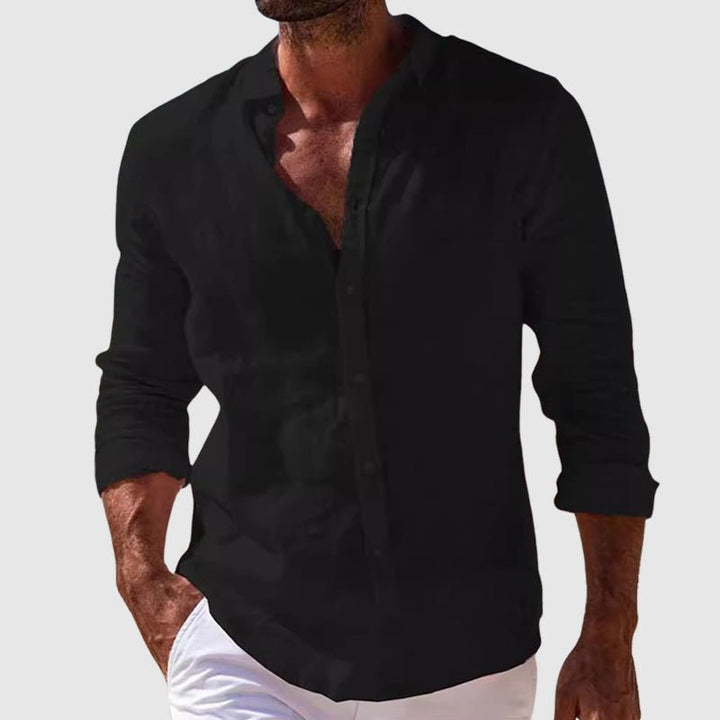 Derrik - Cămașă Elegantă Din in, în Stil Coastal
