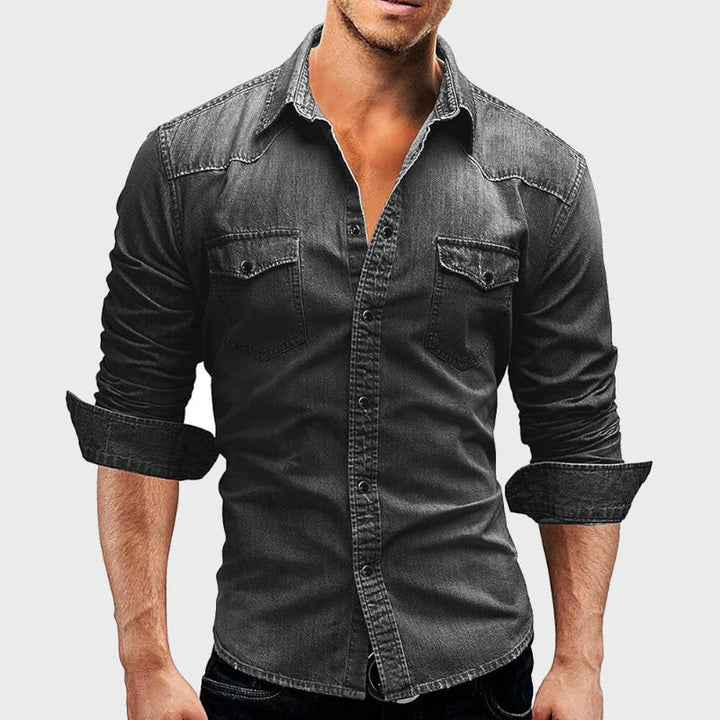 Nemanja - Cămașă Elegantă Din Denim Cu Buzunare
