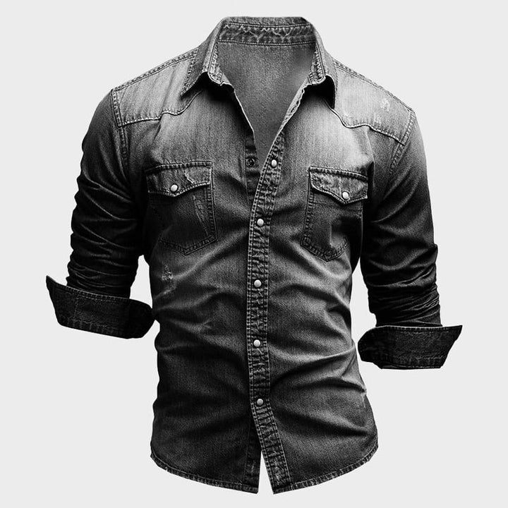 Nemanja - Cămașă Elegantă Din Denim Cu Buzunare