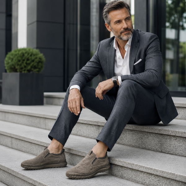 Traveis – Pantofi Fără șireturi cu Inserții Elastice și Tălpi Texturate