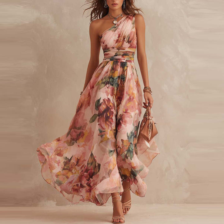 Lesena - Rochie Maxi Elegantă Cu Imprimeu Floral