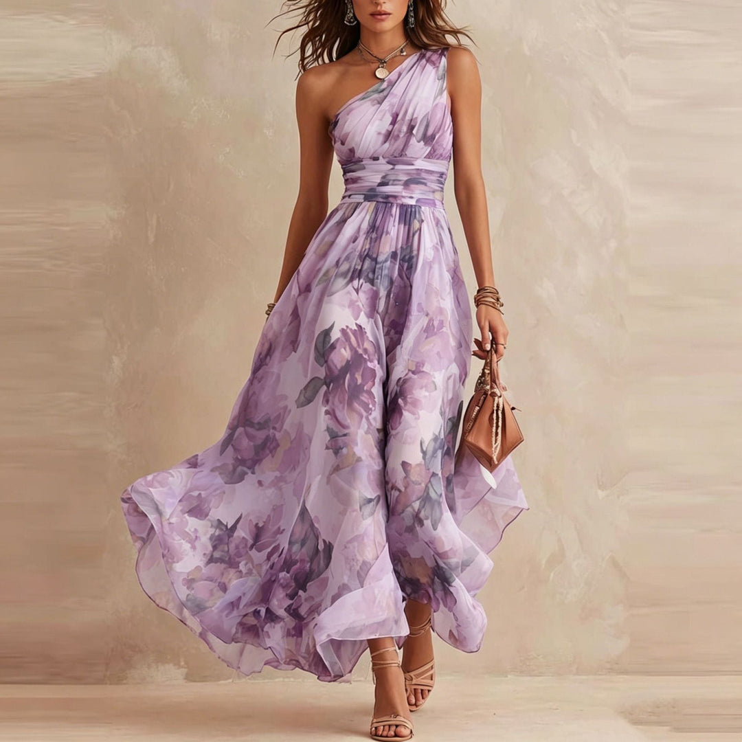 Lesena - Rochie Maxi Elegantă Cu Imprimeu Floral