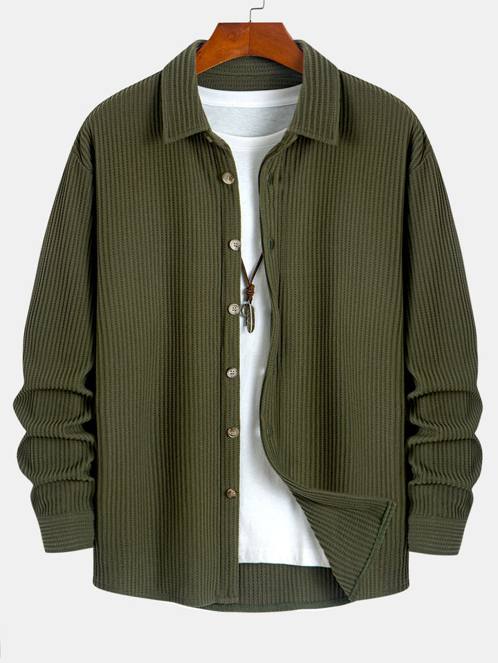 Hadrian - Cămașă Cu Mâneci Lungi Si Textură Tip Vafă