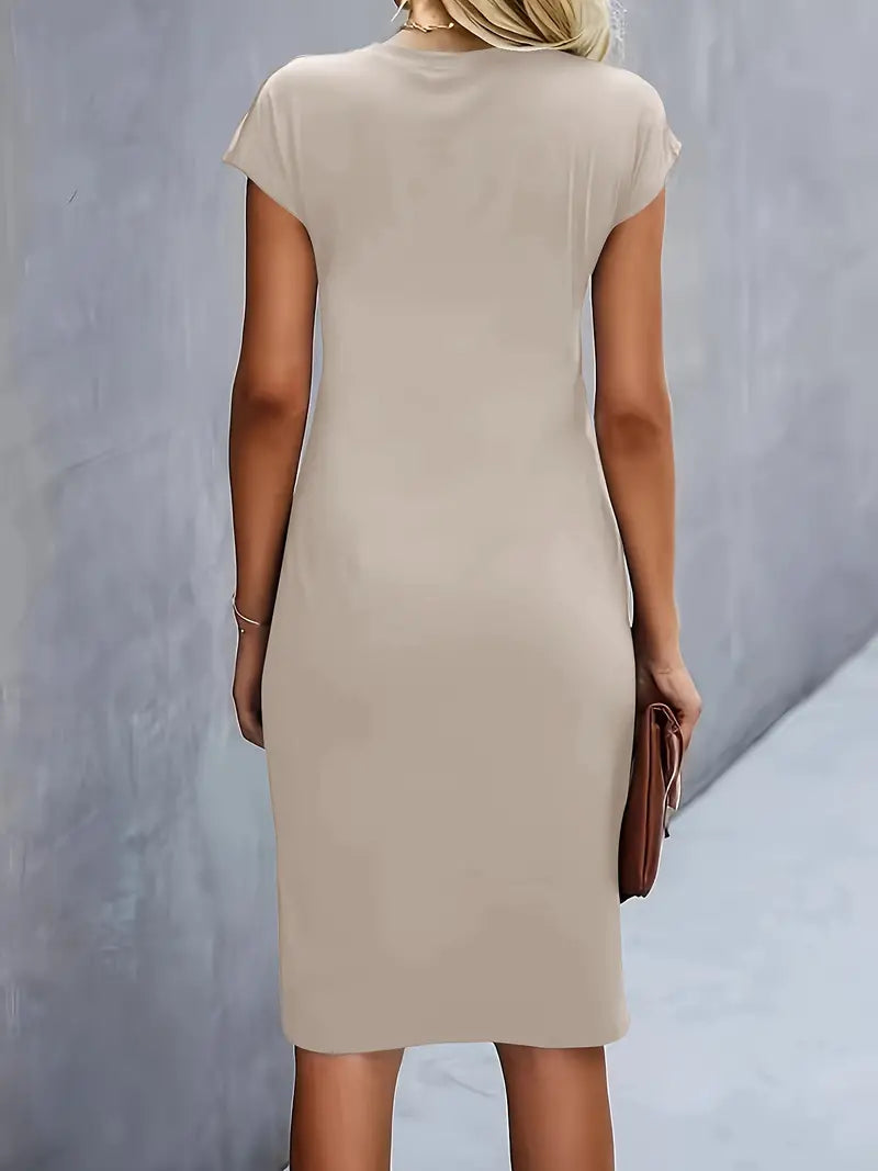 Adelina - Rochie Elegantă Cu Guler Rotund