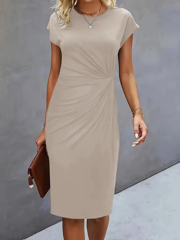 Adelina - Rochie Elegantă Cu Guler Rotund