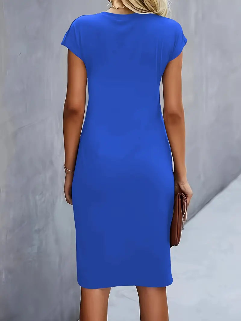 Adelina - Rochie Elegantă Cu Guler Rotund