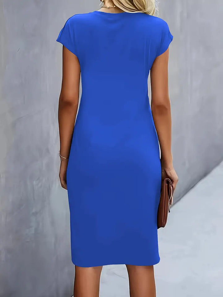 Adelina - Rochie Elegantă Cu Guler Rotund
