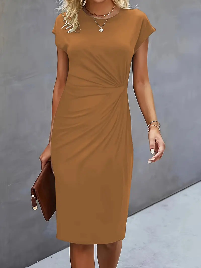Adelina - Rochie Elegantă Cu Guler Rotund