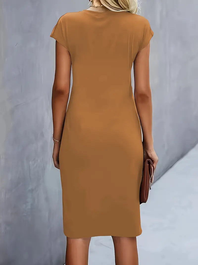 Adelina - Rochie Elegantă Cu Guler Rotund